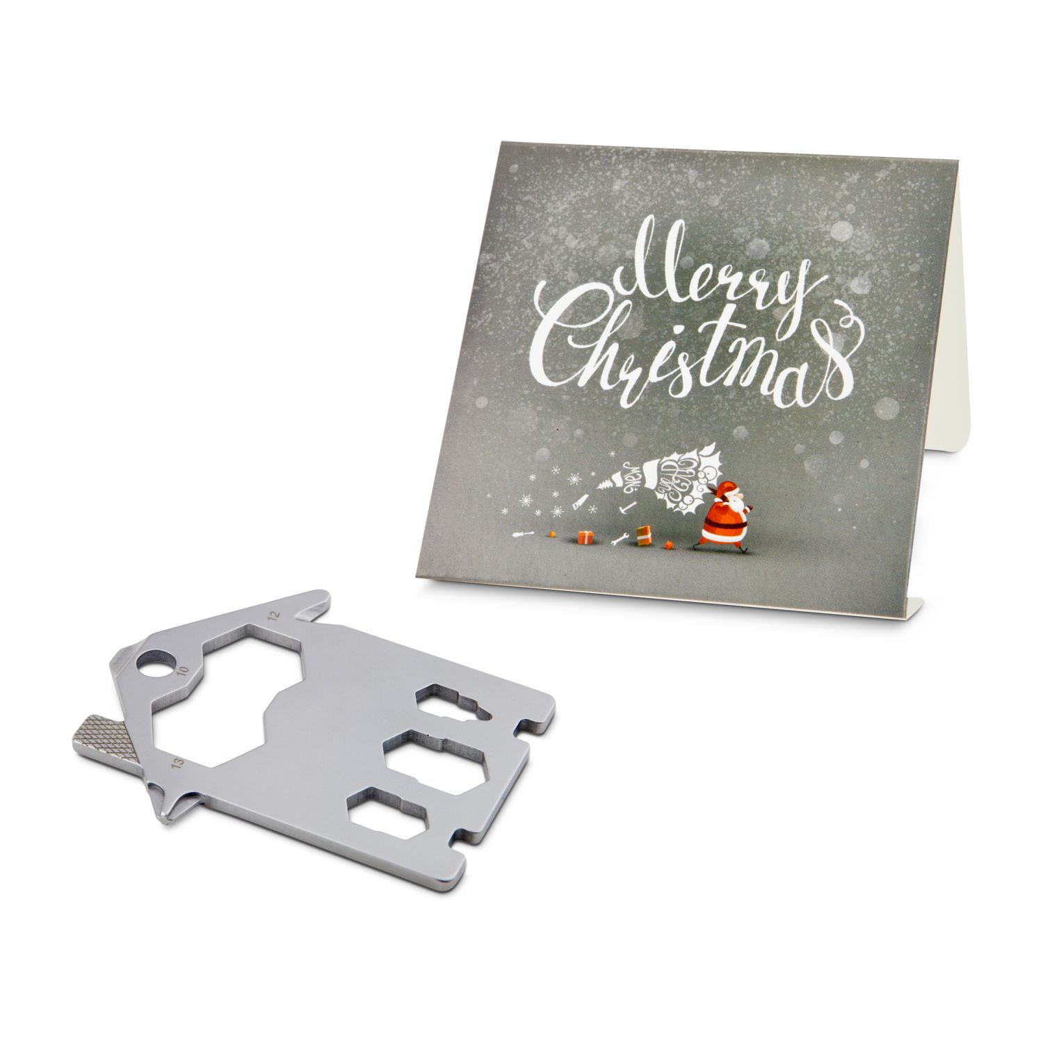 Geschenkartikel / Präsentartikel: ROMINOX® Key Tool House / Haus (21 Funktionen) im Motiv-Mäppchen Merry Christmas