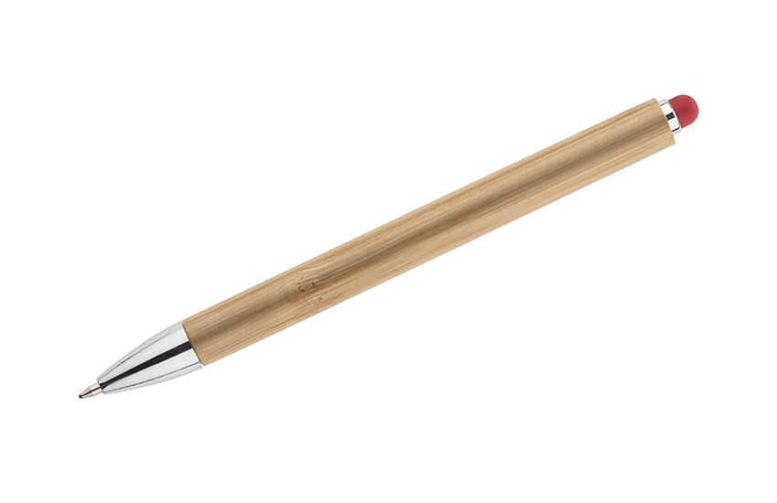 Bambus-Touch-Kugelschreiber TUSO - rot