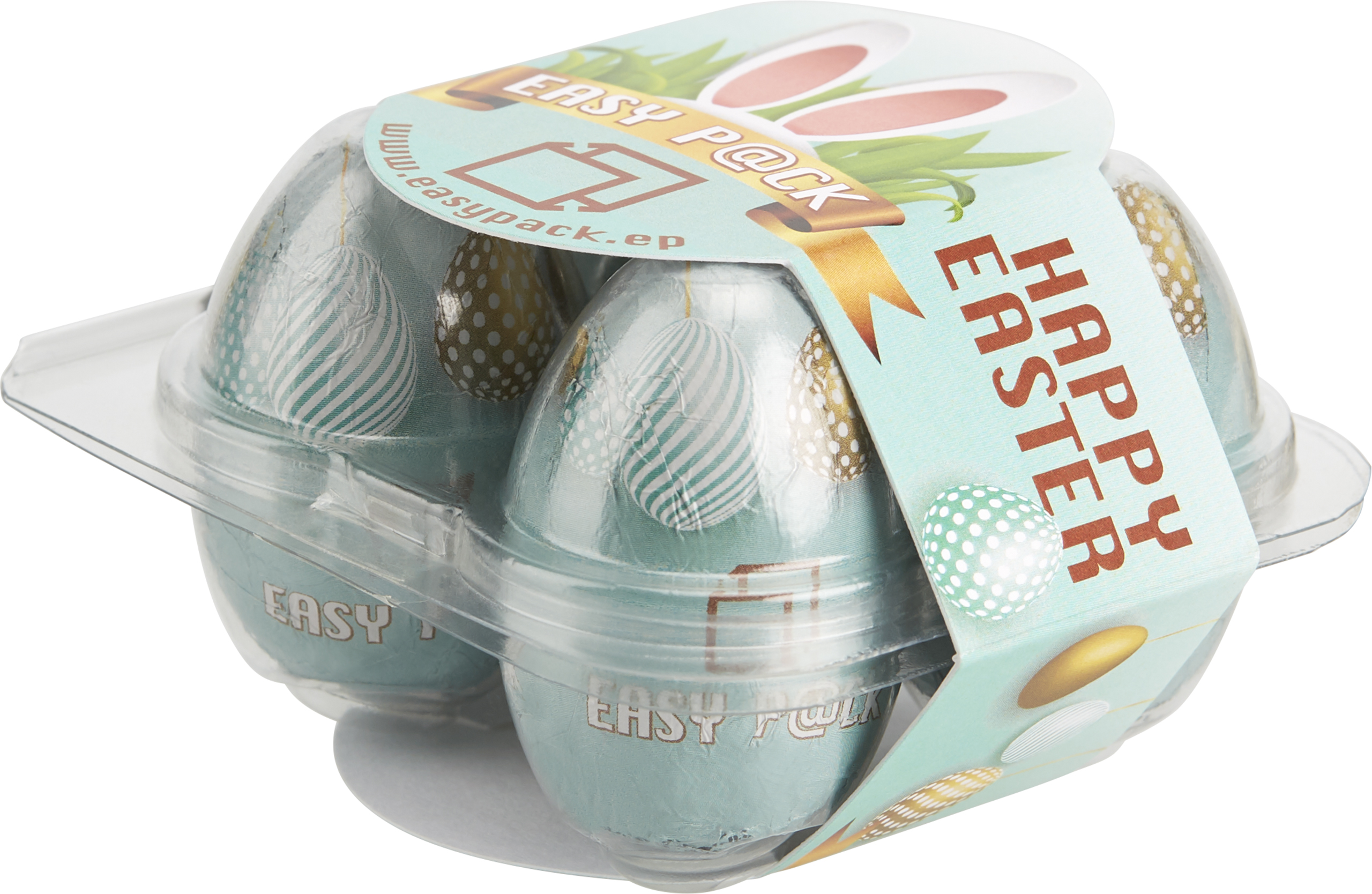 4er Eier-Box mit Werbebanderole