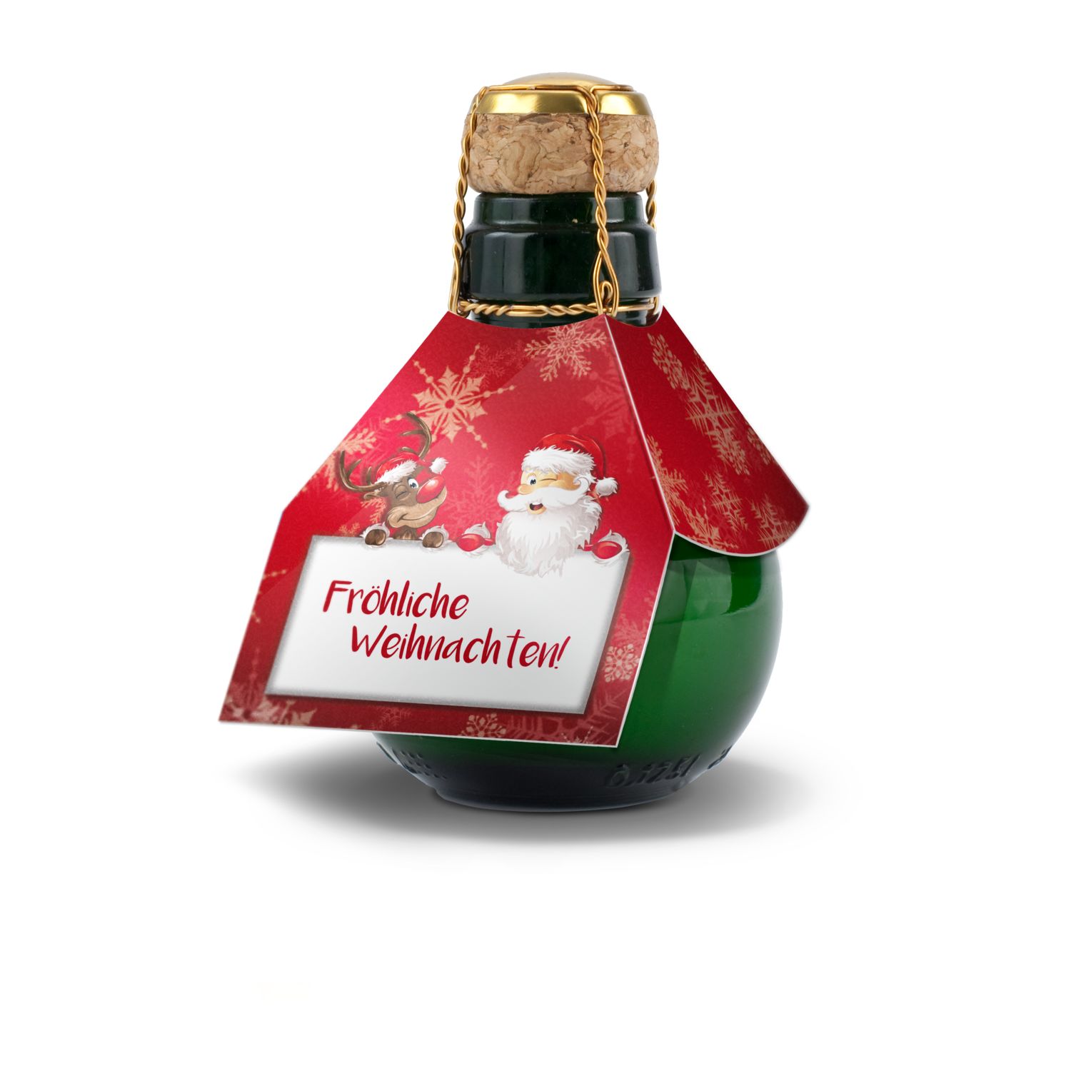 Geschenkset / Präsenteset: Kleinste Sektflasche: Fröhliche Weihnachten