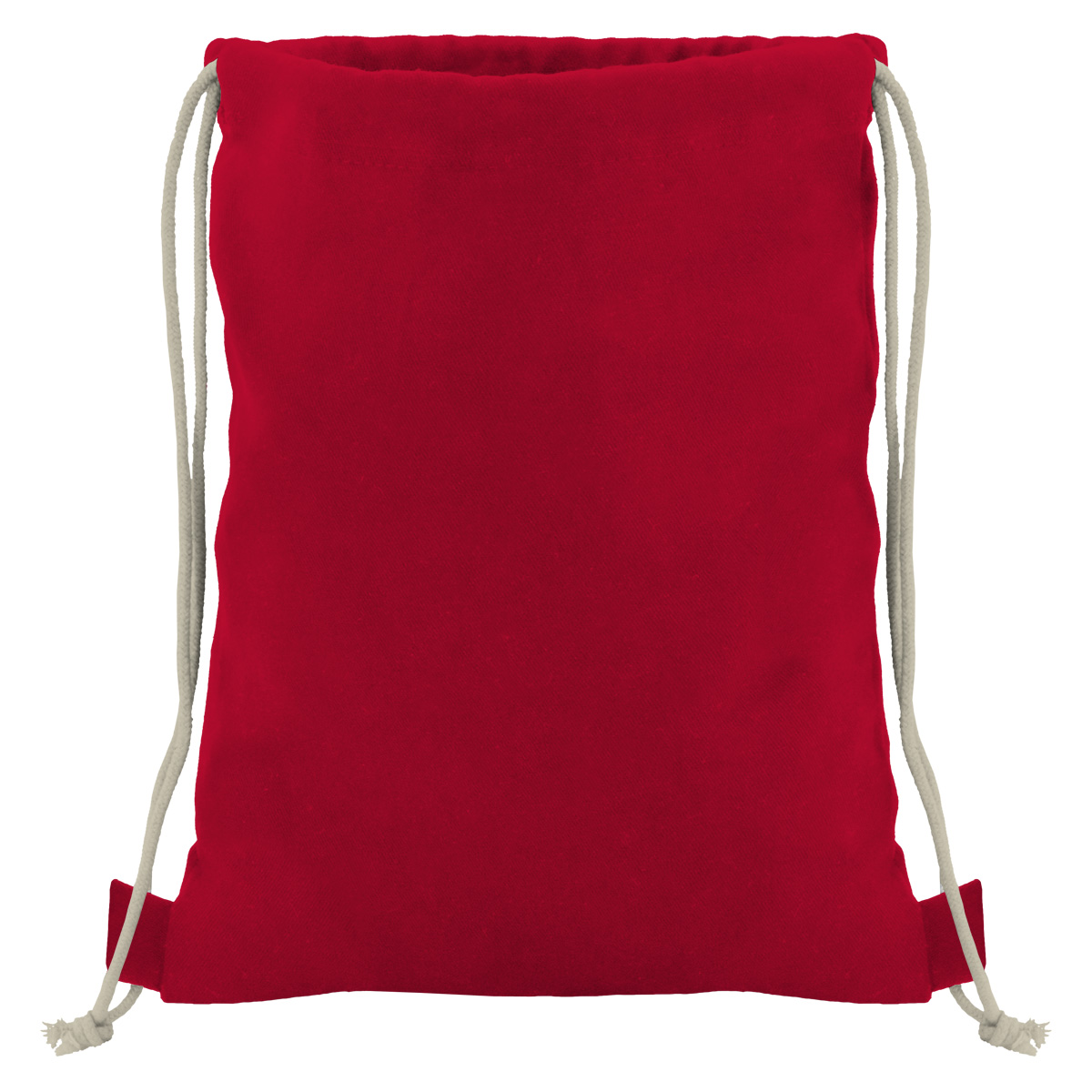 Baumwollrucksack mit robuster Kordel - rot/natur - 36 cm x 44 cm
