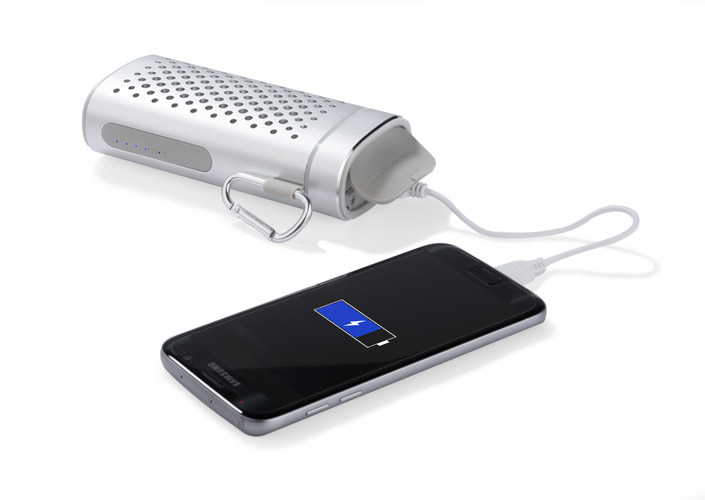 Bluetooth Lautsprecher mit Powerbank SOUND 4000 mAh - silbern