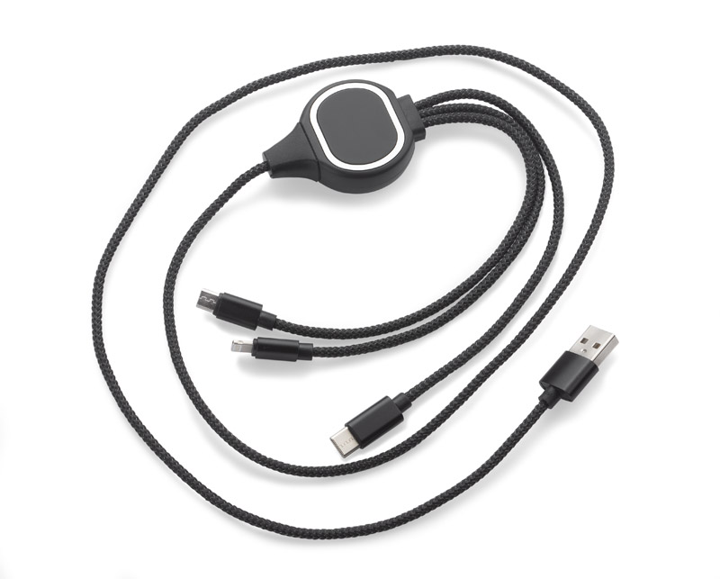 4-in-1 LUX-USB-Kabel - schwarz
